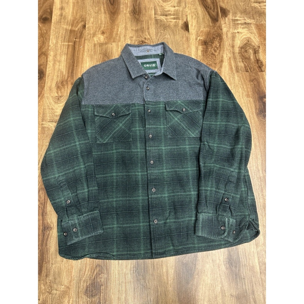 Orvis Men's Thick Flannel Shirt XL Labrador Snap Jacket